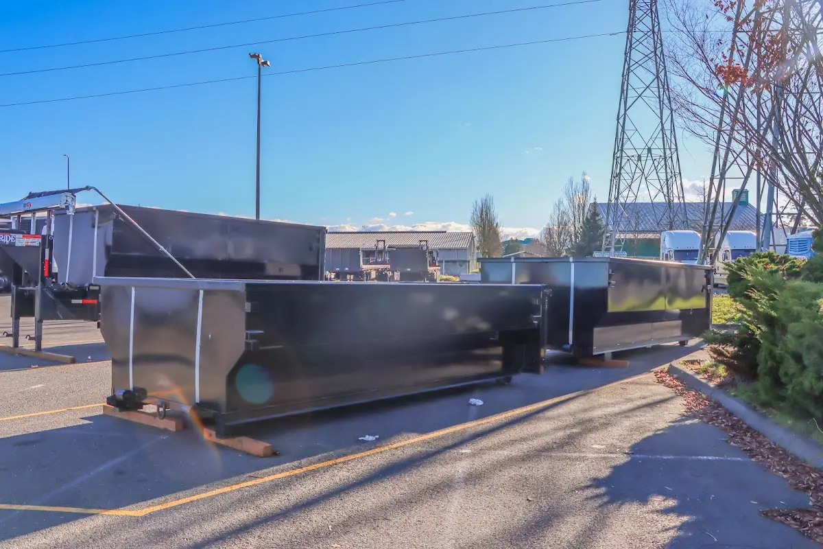 Roll-off dumpster ready for waste disposal at job site for Commercial Dumpster Rental in Cudahy